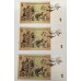 AUSTRALIA 1966 . ONE 1 DOLLAR BANKNOTES . CONSECUTIVE TRIO . WEEPING INK ERROR MARKS